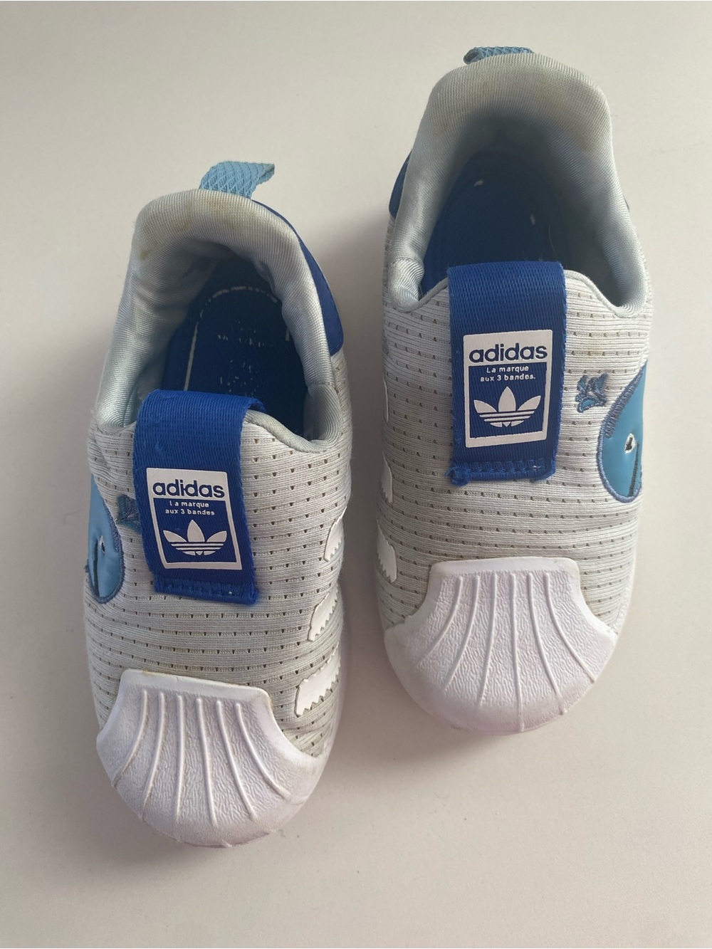 adidas Kids Blue & White Slip-On water/Deck shoe
